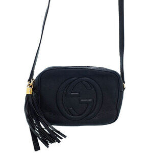 Gucci Soho Leather Disco Pebbled Crossbody Bag Black